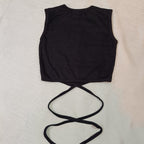 Ribbed Wrap-Tie Crop Top