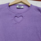 Trendy Heart Cut Ribbed Fitted Top for Women – Soft Stretchy Casual Wear