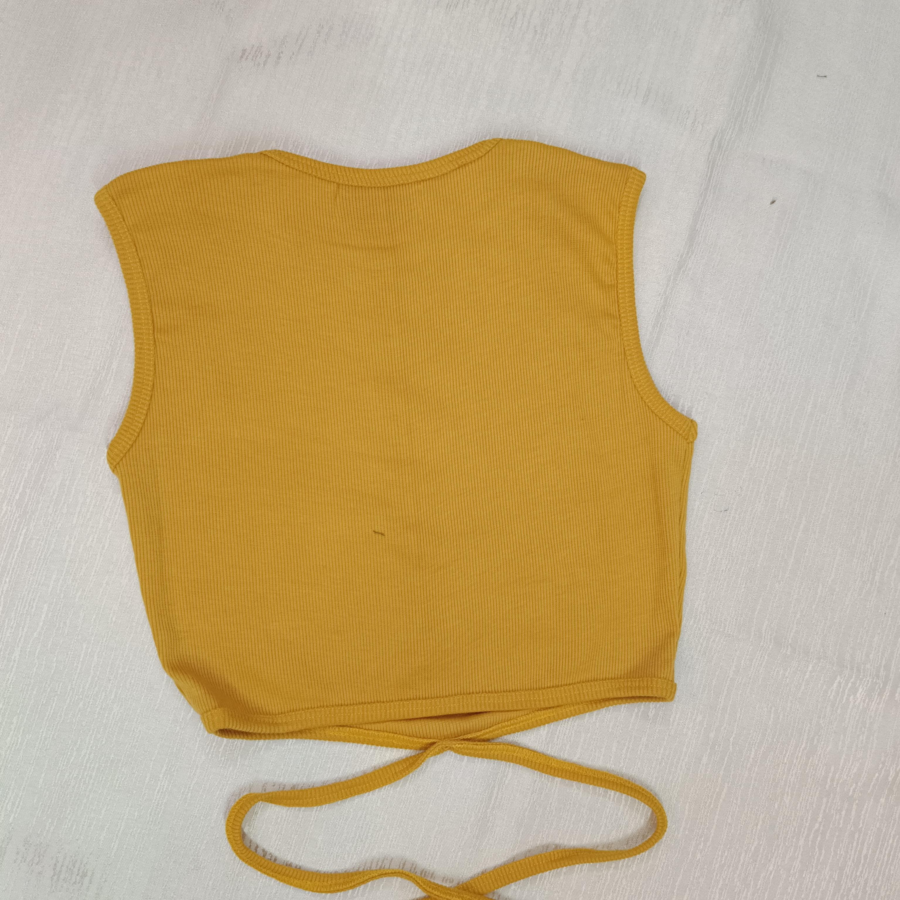 Ribbed Wrap-Tie Crop Top