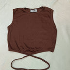 Ribbed Wrap-Tie Crop Top