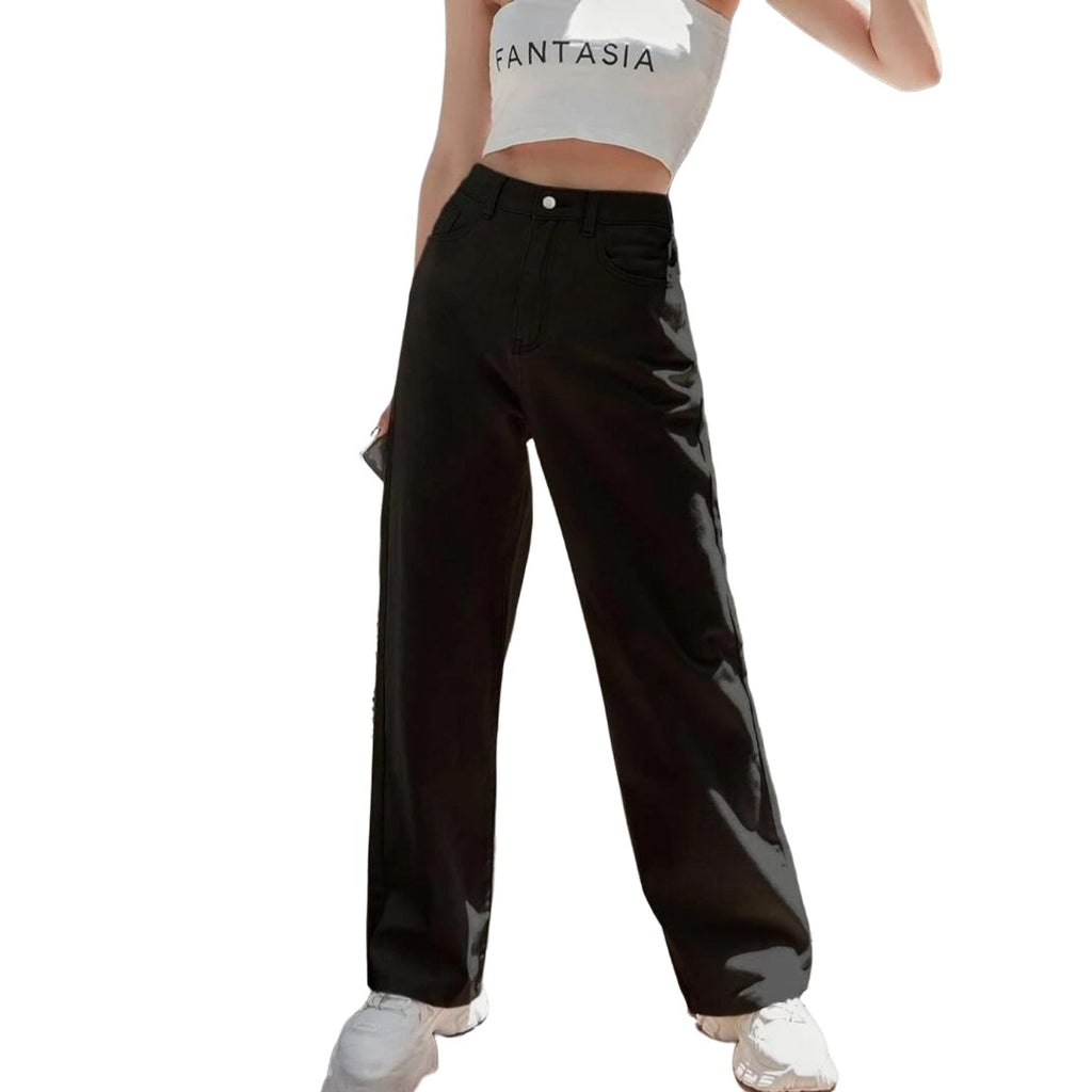 Premium High-Rise Wide Leg Jeans for Women – Trendy Comfort Fit