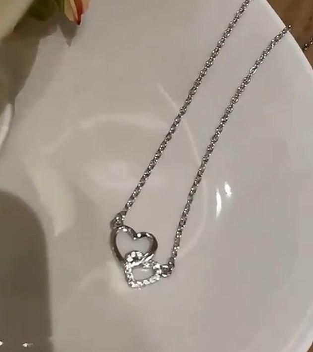 Pure Hearts Silver-Plated Dual Heart Pendant Necklace
