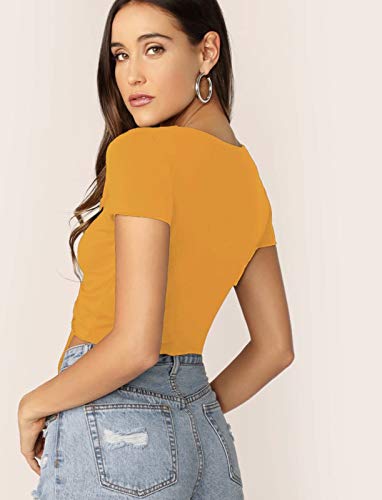 Ruched Drawstring Ribbed Crop Top  Trendy Slim-Fit Stretch Wear