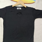 Trendy Heart Cut Ribbed Fitted Top for Women – Soft Stretchy Casual Wear