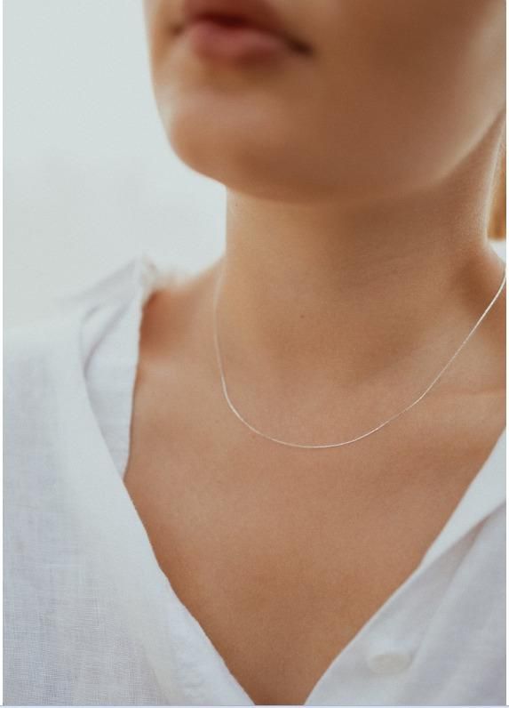 Minimal Luxe Sterling Silver Beaded Chain Necklace