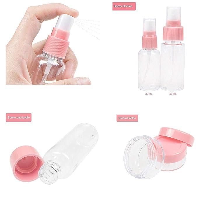 TravelEase 7-Piece Portable Cosmetics Bottle Set