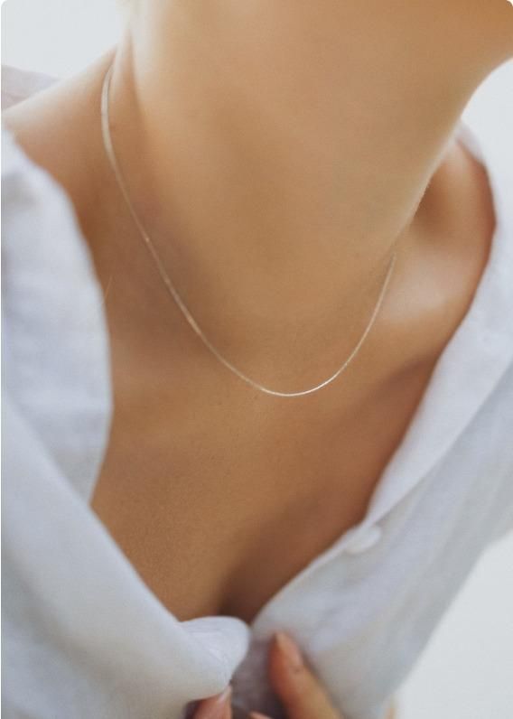 Minimal Luxe Sterling Silver Beaded Chain Necklace