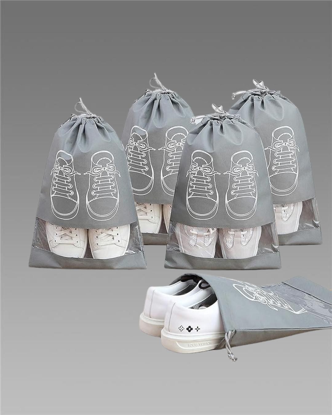 Sporty Aura 5-Piece Travel Shoe Storage Bag Set