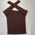 Elegant Ribbed Cotton Long Sleeve Crop Top – Perfect Blend of Comfort & Style