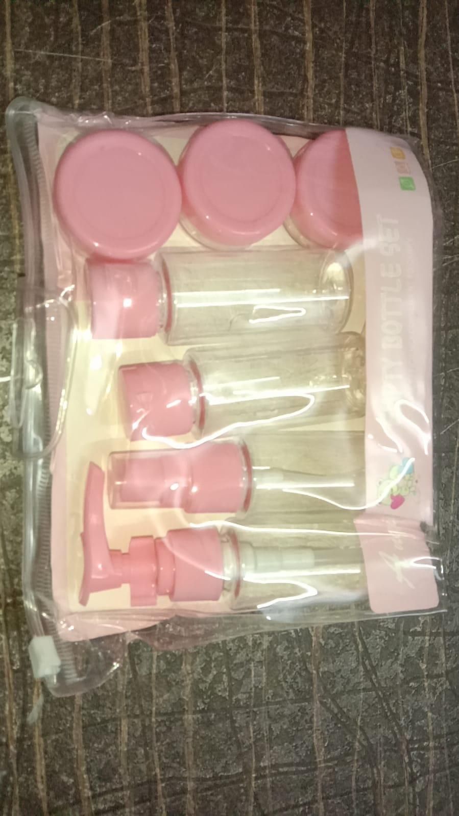 TravelEase 7-Piece Portable Cosmetics Bottle Set