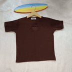 Trendy Heart Cut Ribbed Fitted Top for Women – Soft Stretchy Casual Wear