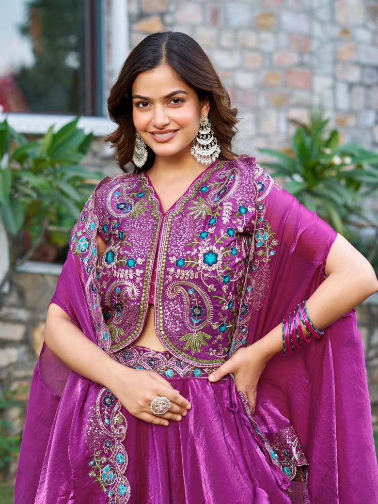 Herbliss Exclusive – Royal Fendy Silk Embroidered Lehenga Choli (Ram-141)