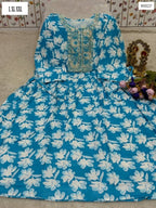 Jaipuri Cotton One-Piece Kurti with Full Flair & Dori Design – W45