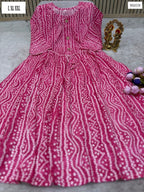 Jaipuri Cotton One-Piece Kurti with Full Flair & Dori Design – W45