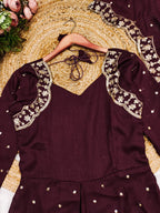 Luxury Maroon Anarkali Suit with Embroidered Dupatta – HerBliss Exclusive