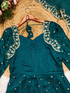 Luxury Maroon Anarkali Suit with Embroidered Dupatta – HerBliss Exclusive