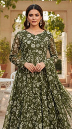 Herbliss Diwali Special – HOOR Floral Anarkali Suit Set (2238)