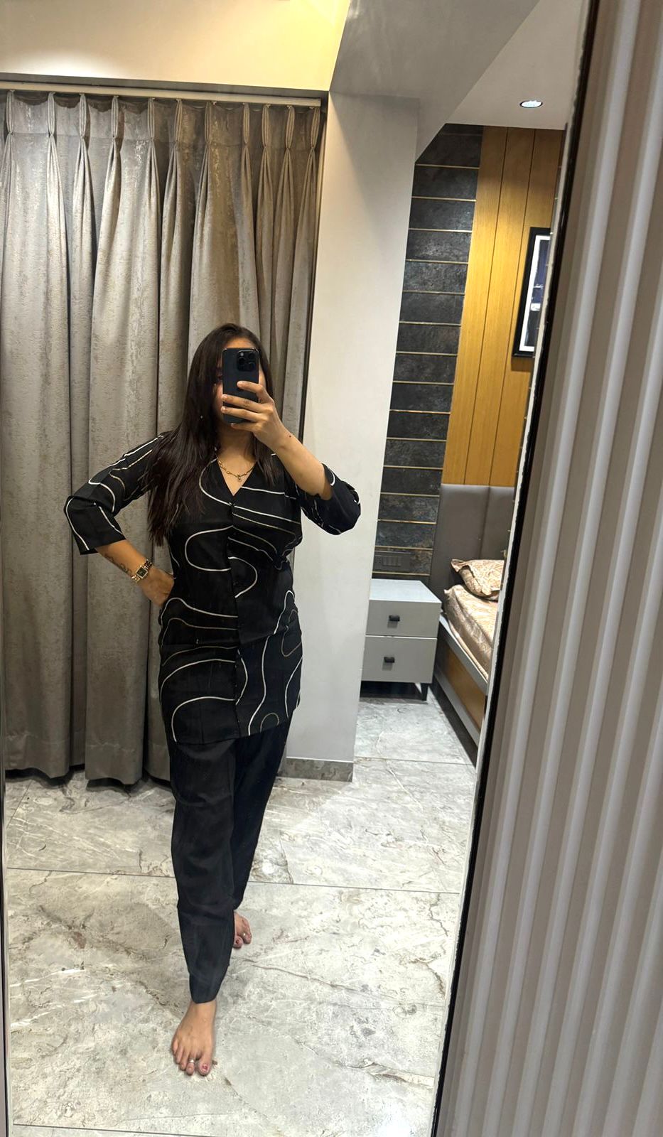 Abstract Printed Kurta Set – Chic Comfort Redefined