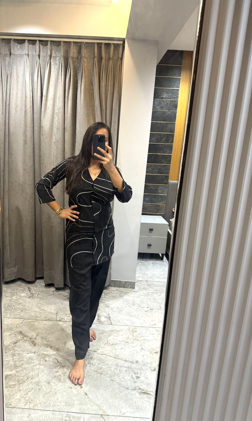 Abstract Printed Kurta Set – Chic Comfort Redefined