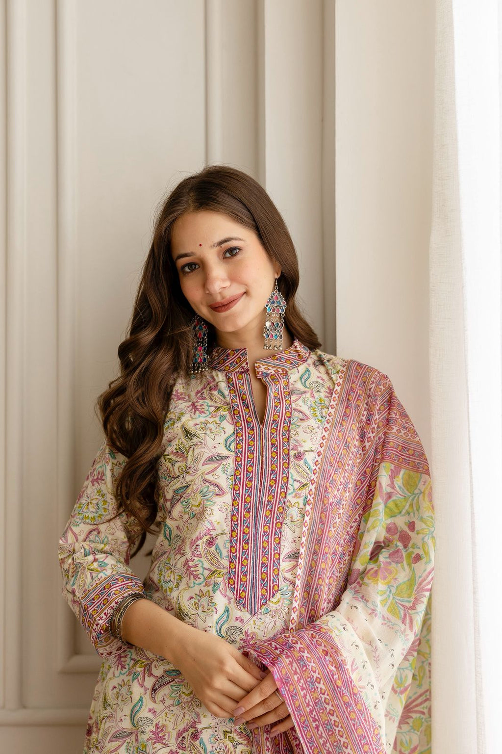 Herbliss Exclusive – Jaipuri Printed Cotton Suit Set (Top, Bottom & Dupatta)