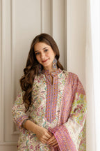 Herbliss Exclusive – Jaipuri Printed Cotton Suit Set (Top, Bottom & Dupatta)