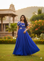 Embroidered Chinnon Silk Anarkali Dress – Celebration Collection