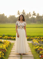 Embroidered Chinnon Silk Anarkali Dress – Celebration Collection