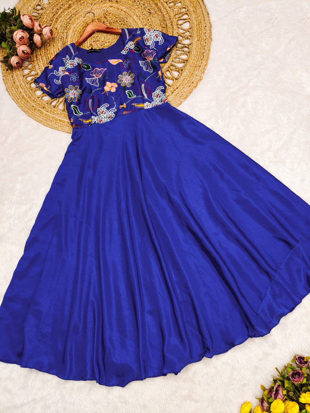 Embroidered Chinnon Silk Anarkali Dress – Celebration Collection