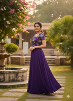 Embroidered Chinnon Silk Anarkali Dress – Celebration Collection