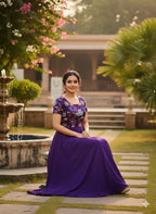 Embroidered Chinnon Silk Anarkali Dress – Celebration Collection