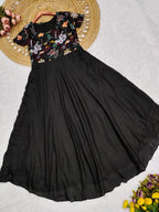 Embroidered Chinnon Silk Anarkali Dress – Celebration Collection