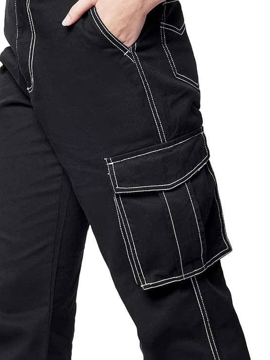 High-Rise Cargo Fit Stretch Jeans for Women