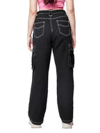 High-Rise Cargo Fit Stretch Jeans for Women