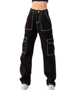 High-Rise Cargo Fit Stretch Jeans for Women