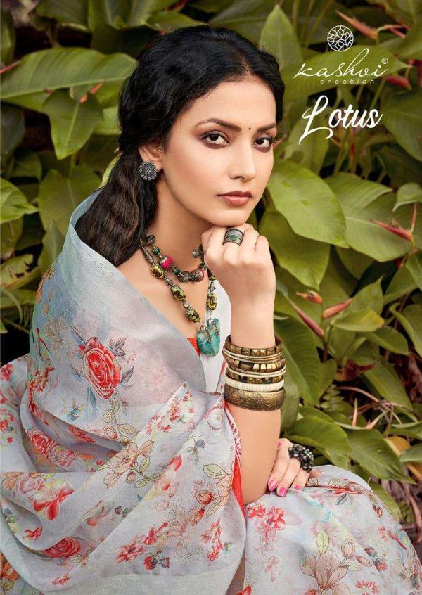 Lotus by Kashvi Tissue Silk Floral Fancy Saree – Elegant Tissue Silk Fancy Floral Collection