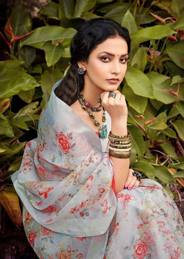 Lotus by Kashvi Tissue Silk Floral Fancy Saree – Elegant Tissue Silk Fancy Floral Collection