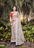 Lotus by Kashvi Tissue Silk Floral Fancy Saree – Elegant Tissue Silk Fancy Floral Collection