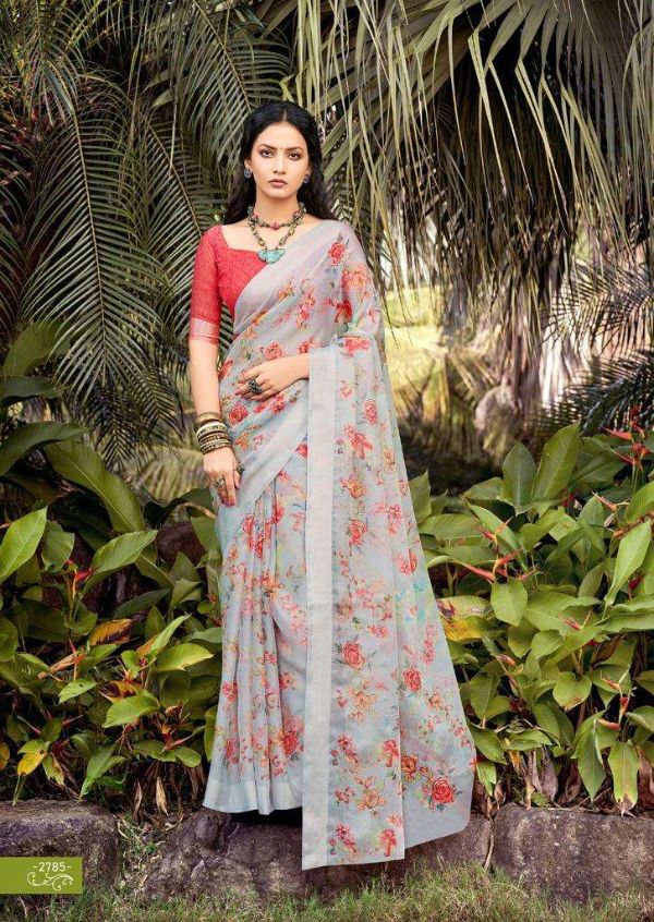Lotus by Kashvi Tissue Silk Floral Fancy Saree – Elegant Tissue Silk Fancy Floral Collection