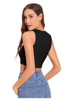 Trendy Solid Sleeveless Slim Fit Crop Top for Women – Casual & Party Wear Must-Have