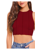 Trendy Solid Sleeveless Slim Fit Crop Top for Women – Casual & Party Wear Must-Have