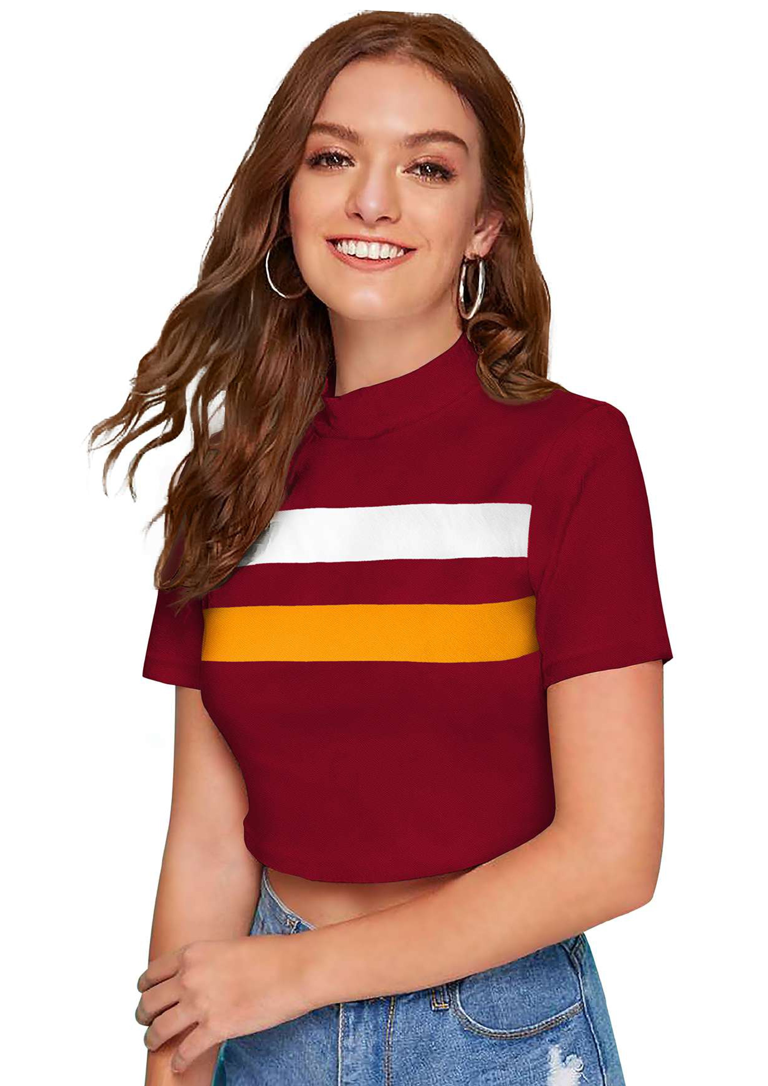 Trendy High-Neck Crop Top for Women – Casual & Stylish Everyday Wear
