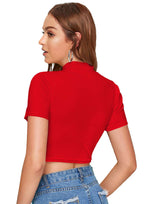 Trendy High-Neck Crop Top for Women – Casual & Stylish Everyday Wear