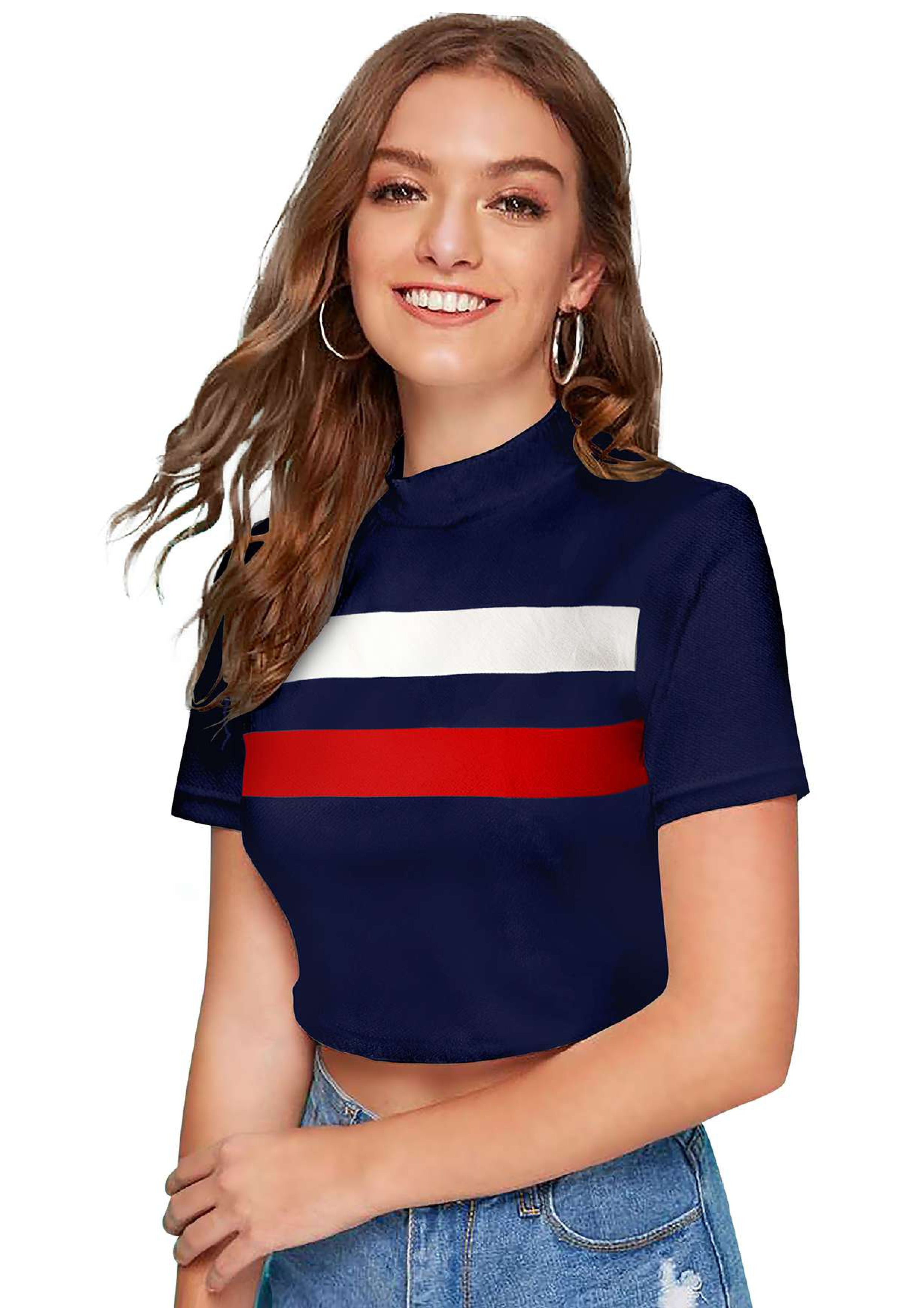 Trendy High-Neck Crop Top for Women – Casual & Stylish Everyday Wear