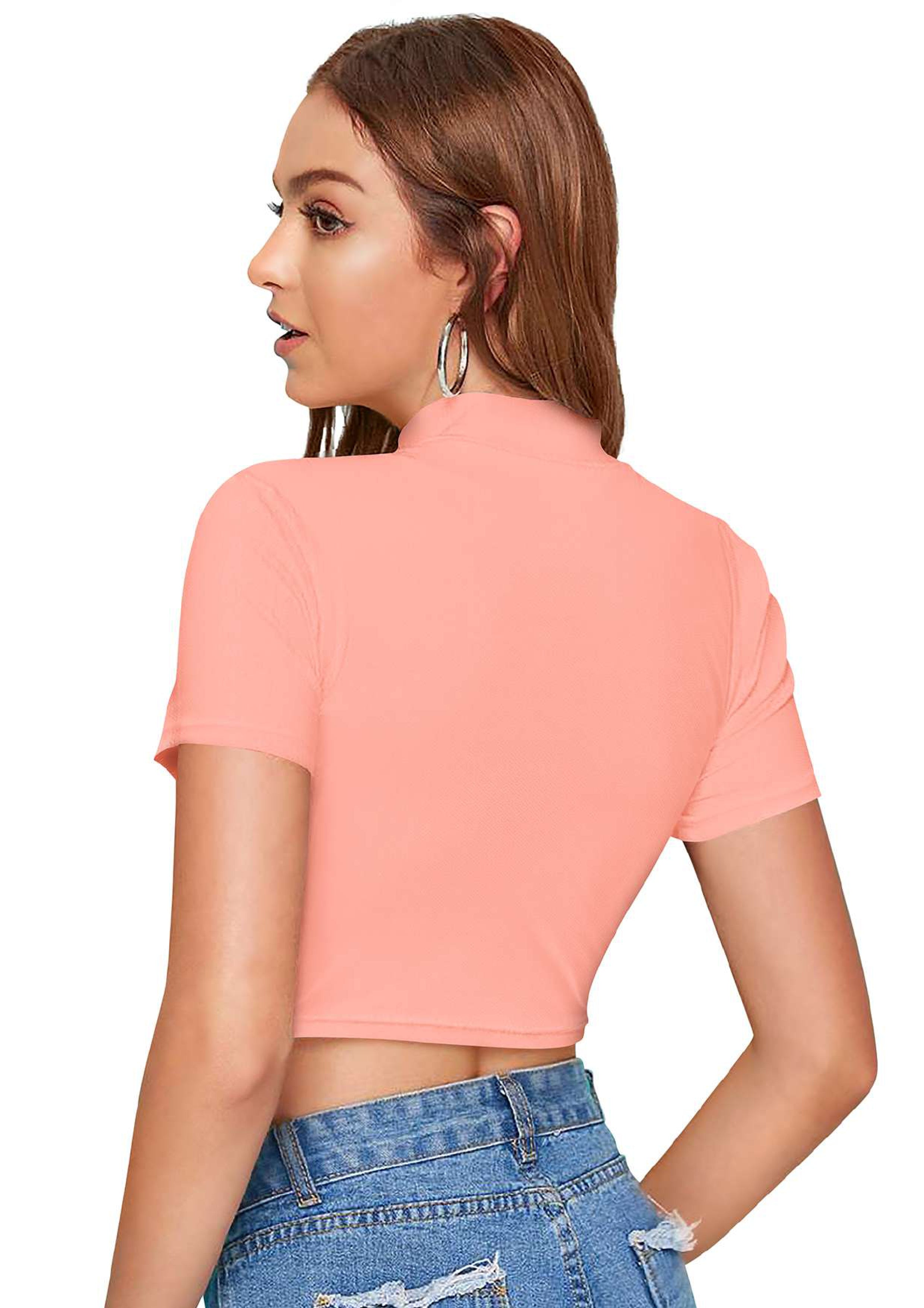 Trendy High-Neck Crop Top for Women – Casual & Stylish Everyday Wear