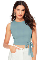 Trendy Side-Tie Sleeveless Crop Top for Women | Casual & Party Wear