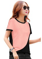 Trendy Dual Tone Panel T-Shirt for Women | Casual & Everyday Wear