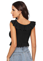 Ruffled Layered Crop Top for Women | Elegant Party & Casual Wear