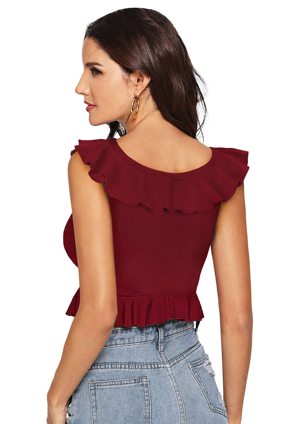 Ruffled Layered Crop Top for Women | Elegant Party & Casual Wear