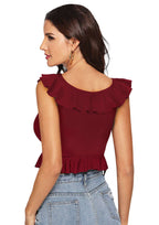 Ruffled Layered Crop Top for Women | Elegant Party & Casual Wear