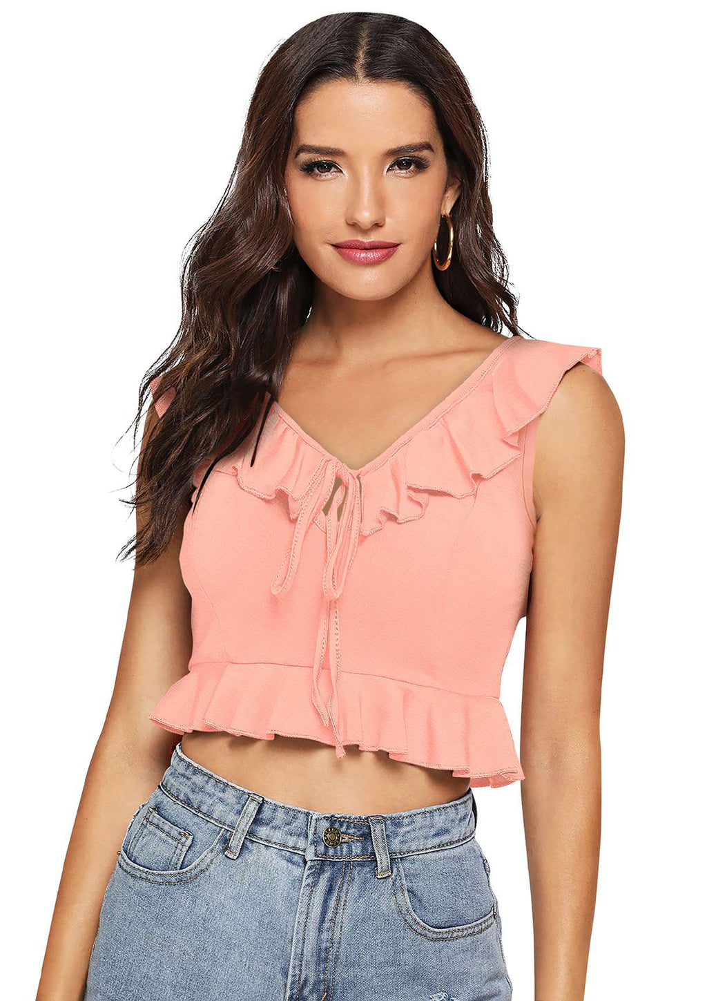 Ruffled Layered Crop Top for Women | Elegant Party & Casual Wear